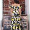Lemon Print Off Shoulder Top