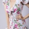 Linen Front Bow Tie Up Dress
