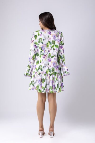 Linen Tie Up Short Dress