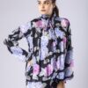 Floral Print High Collar Top