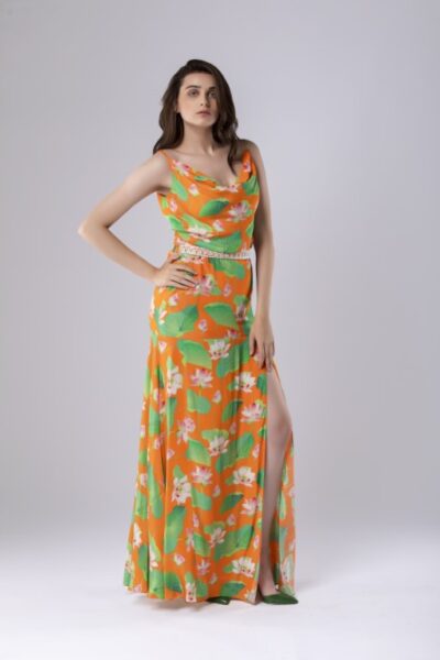 Lotus Print Dress