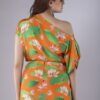 Lotus Print V Peekaboo Top