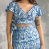 SHIMMER V-NECK CROP TOP