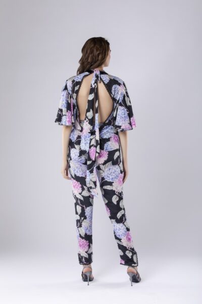 Floral Print Back Peekaboo Top
