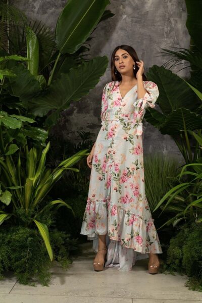Linen High Low Dress